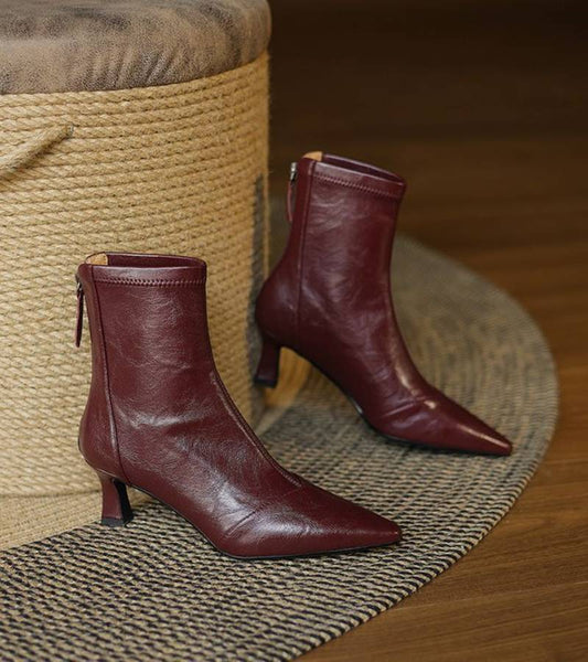 CAROLINE | BOTTINES EN CUIR À TALON ÉLÉGANT