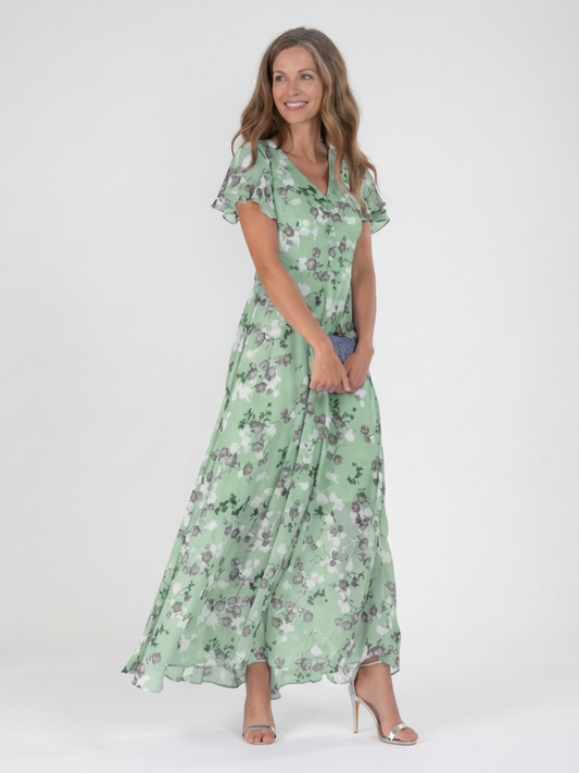FRANÇOISE | ROBE MAXI EN CHIFFON FLORAL ISMERIA