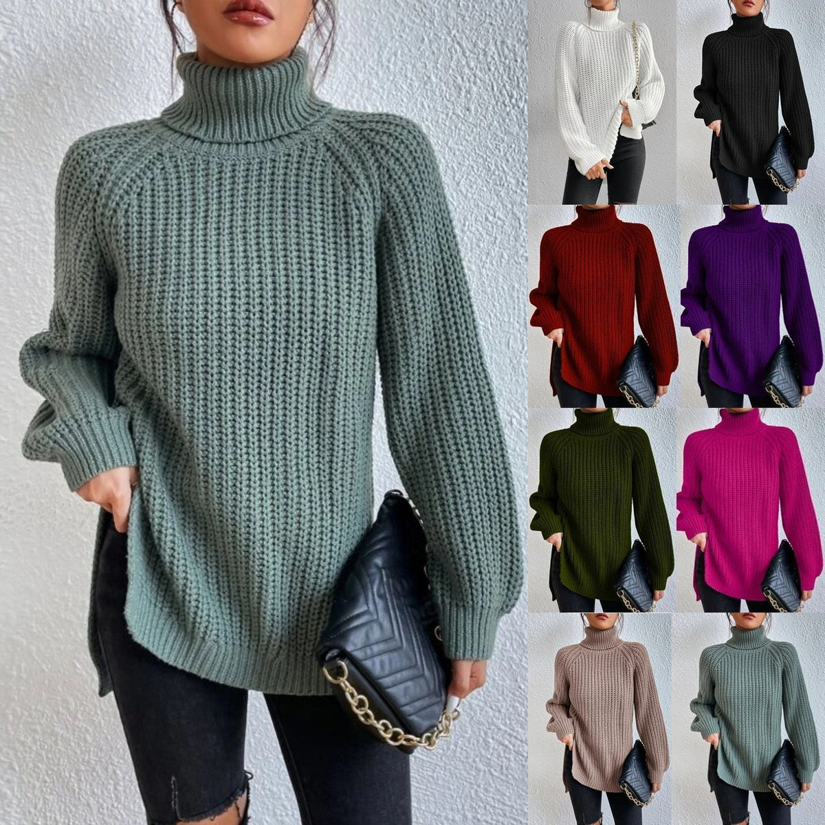 PRISCILLE | PULL LONG COL ROULÉ CONFORTABLE