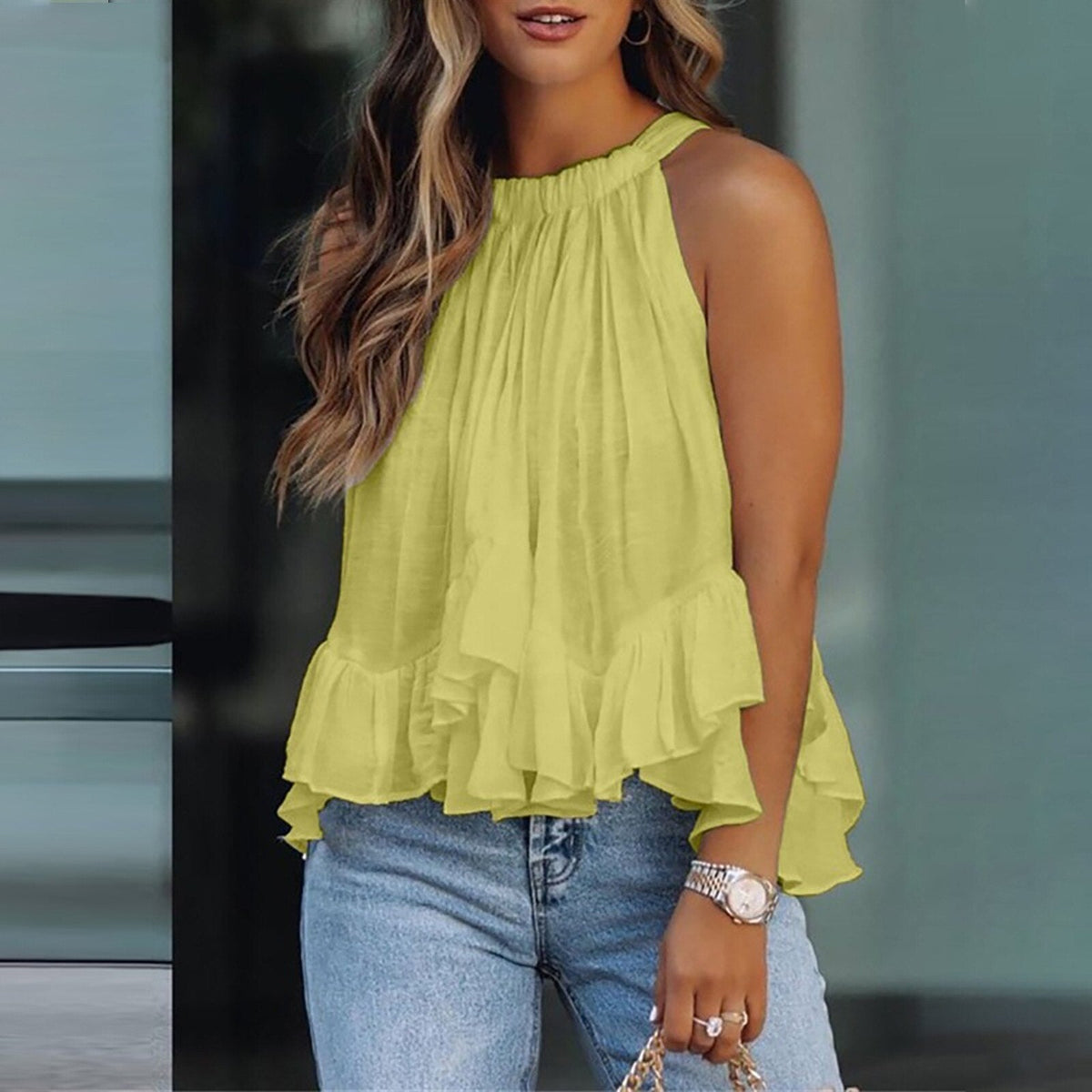 SYLVIE | BLOUSE À VOLANTS TEXTURÉE