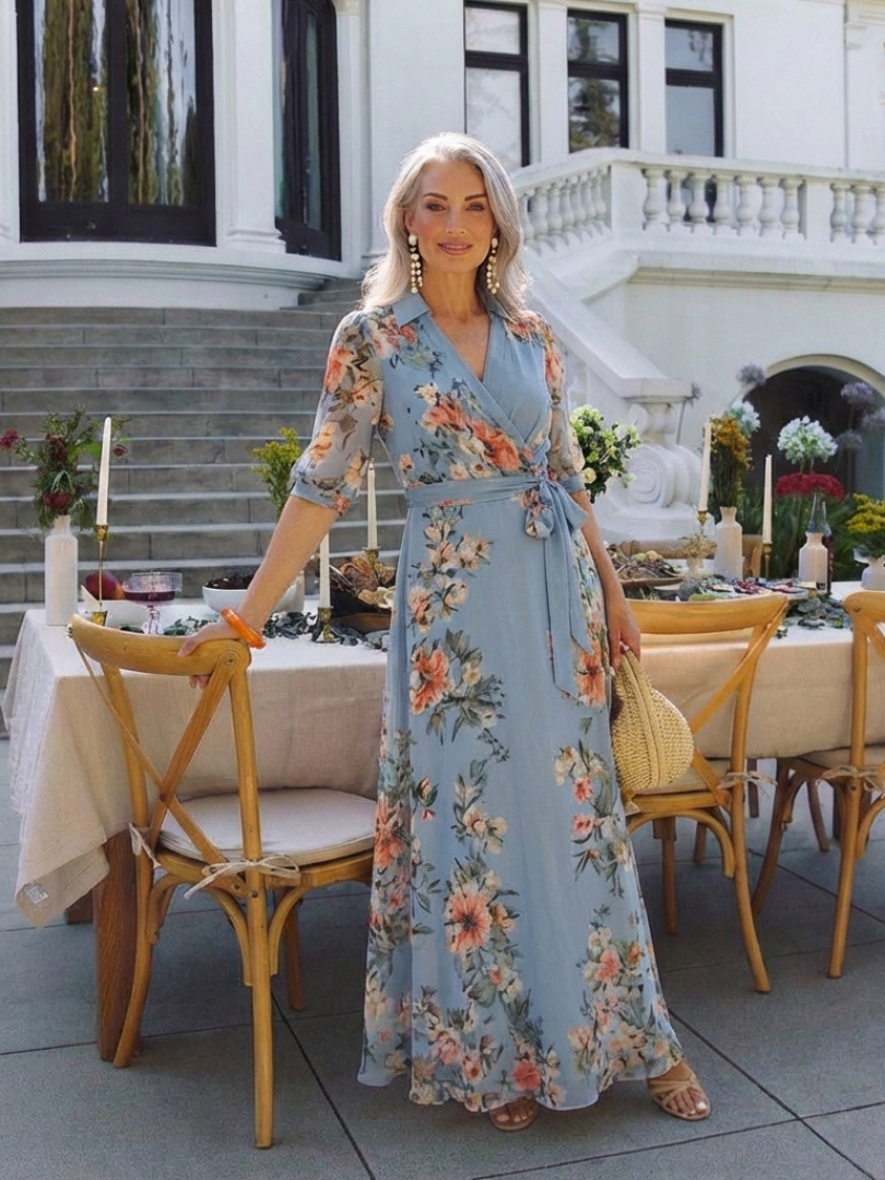 ALEXANDRA | ROBE MAXI À ENVELOPPE ELOWEN