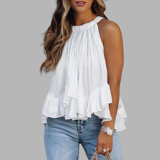 SYLVIE | BLOUSE À VOLANTS TEXTURÉE