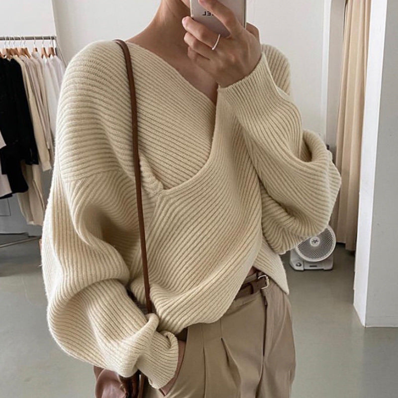 FABIENNE | PULL EN TRICOT CROISÉ CHIC