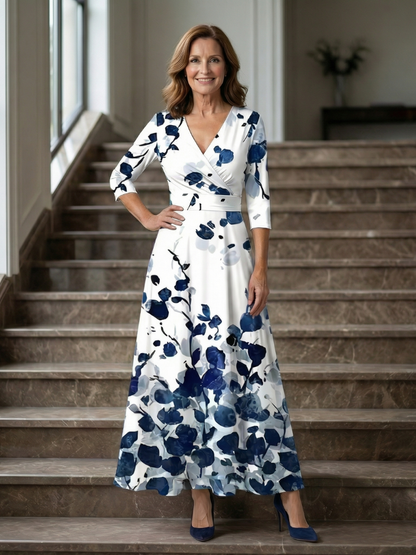 LAURA | ROBE MIDI CROISÉE À COL CELINE