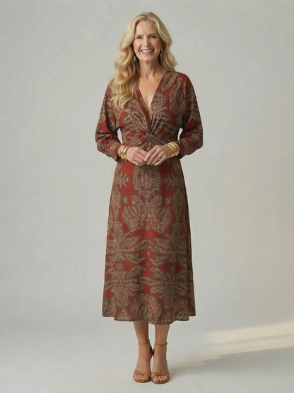 PAULINE | ROBE MIDI WRAP NATURELLE LUNE