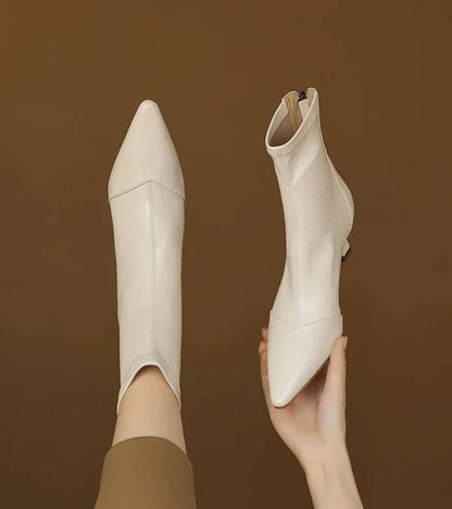 CAROLINE | BOTTINES EN CUIR À TALON ÉLÉGANT