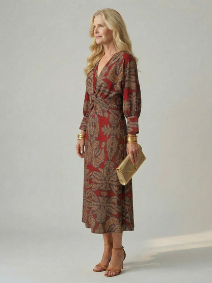 PAULINE | ROBE MIDI WRAP NATURELLE LUNE