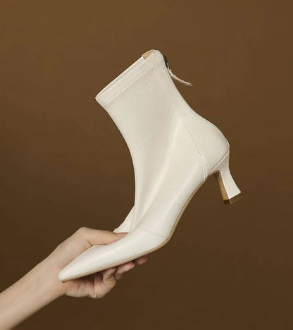 CAROLINE | BOTTINES EN CUIR À TALON ÉLÉGANT