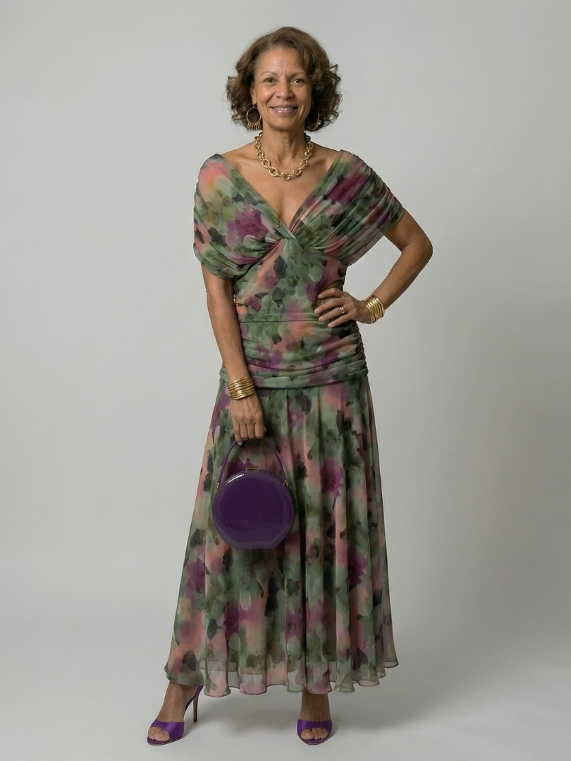 SOLÈNE | ROBE MIDI DÉCONTRACTÉE À ÉPAULES DÉNUDÉES CALEN