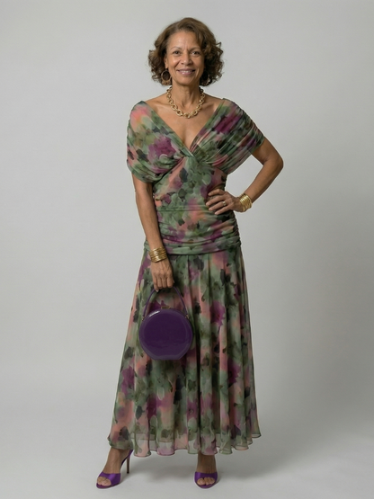 SOLÈNE | ROBE MIDI DÉCONTRACTÉE À ÉPAULES DÉNUDÉES CALEN