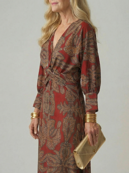 PAULINE | ROBE MIDI WRAP NATURELLE LUNE