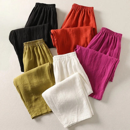 Amélie | Pantalon fluide en coton et lin
