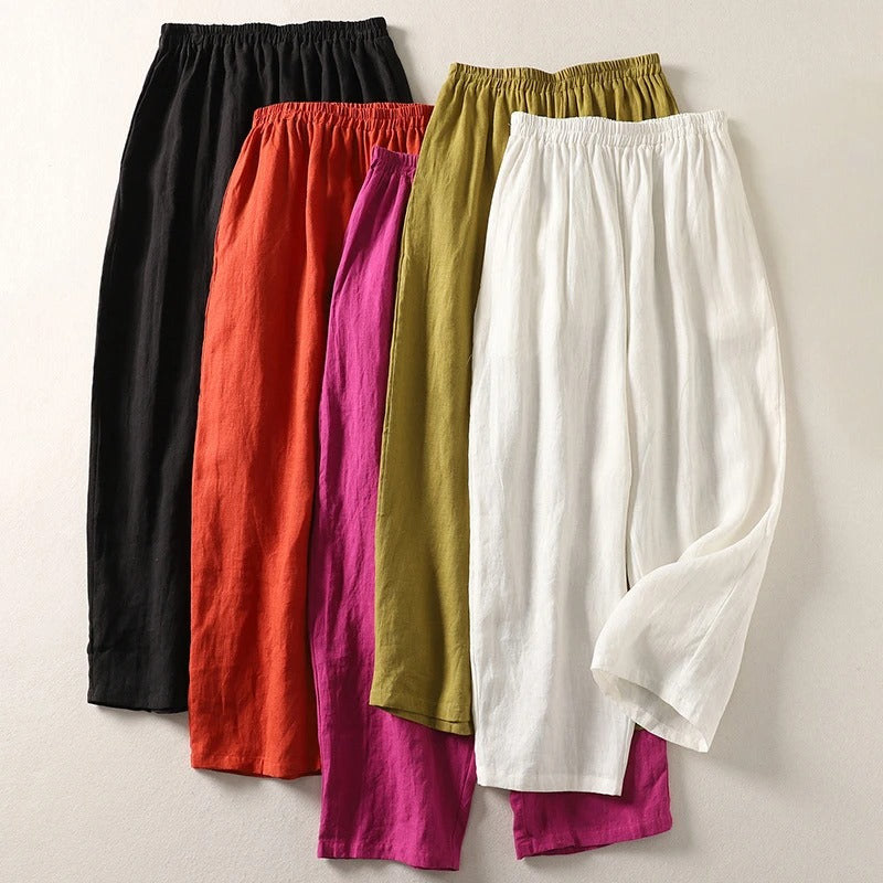 Amélie | Pantalon fluide en coton et lin