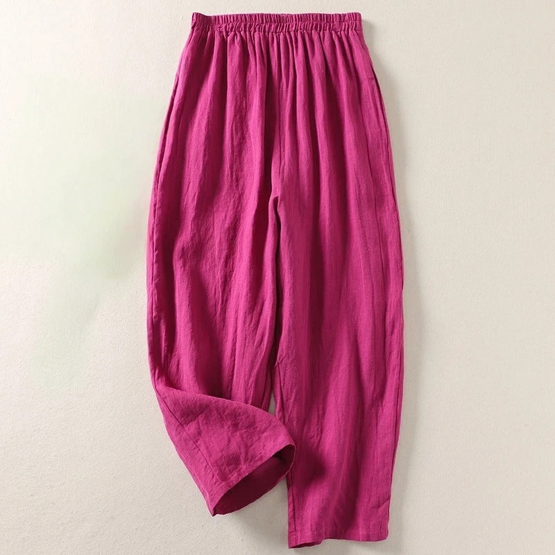 Amélie | Pantalon fluide en coton et lin