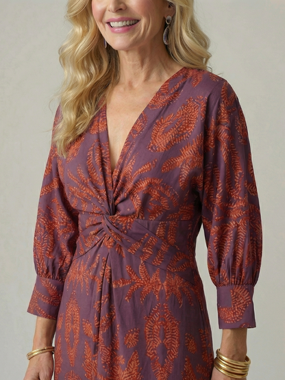 PAULINE | ROBE MIDI WRAP NATURELLE LUNE