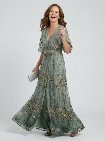 DELACROIX | Robe Maxi Halter Bloom Flow Selora