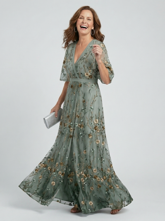 DELACROIX | Robe Maxi Halter Bloom Flow Selora