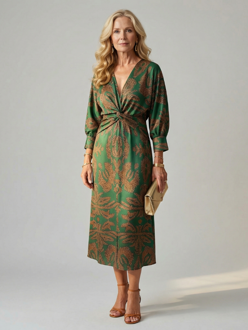 PAULINE | ROBE MIDI WRAP NATURELLE LUNE