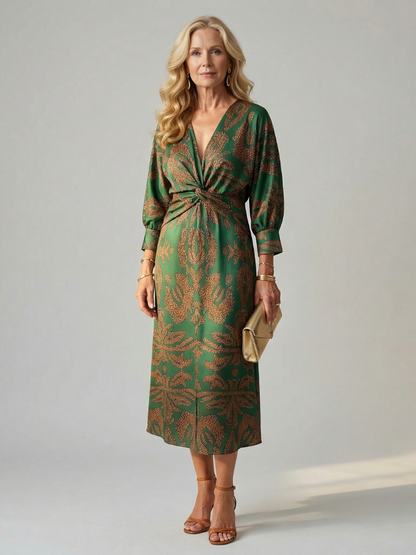 PAULINE | ROBE MIDI WRAP NATURELLE LUNE