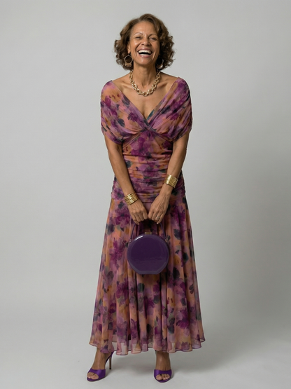 SOLÈNE | ROBE MIDI DÉCONTRACTÉE À ÉPAULES DÉNUDÉES CALEN