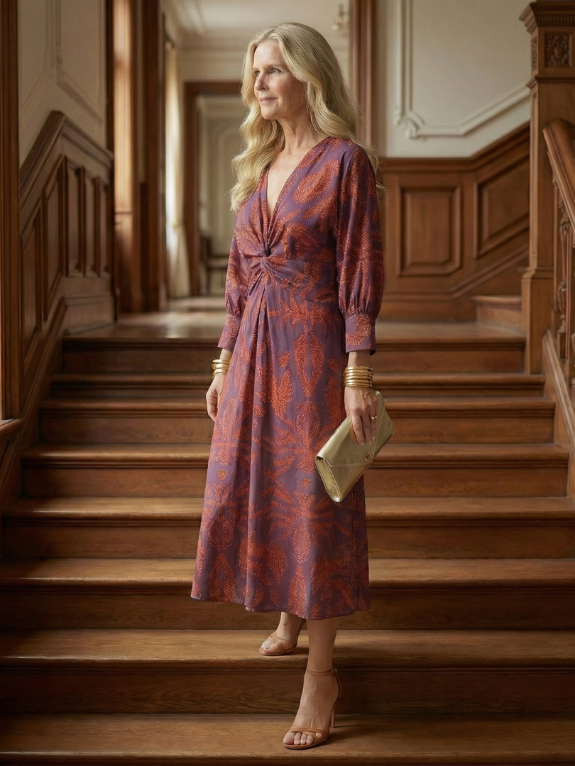 PAULINE | ROBE MIDI WRAP NATURELLE LUNE