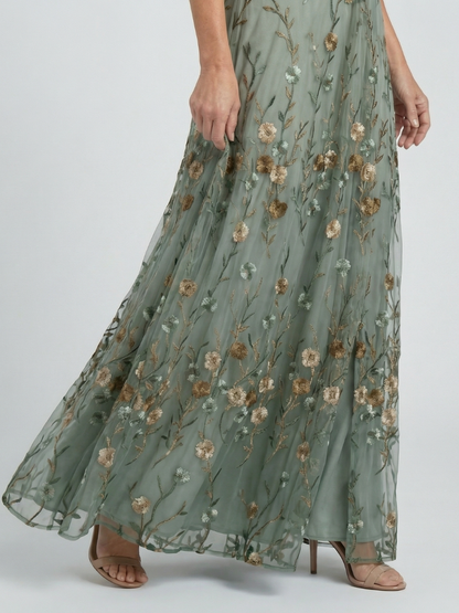 DELACROIX | Robe Maxi Halter Bloom Flow Selora