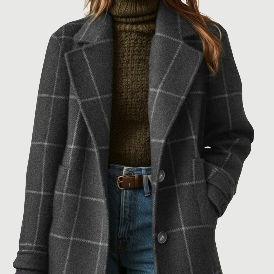 LILOU | MANTEAU À CARREAUX CLASSIQUE