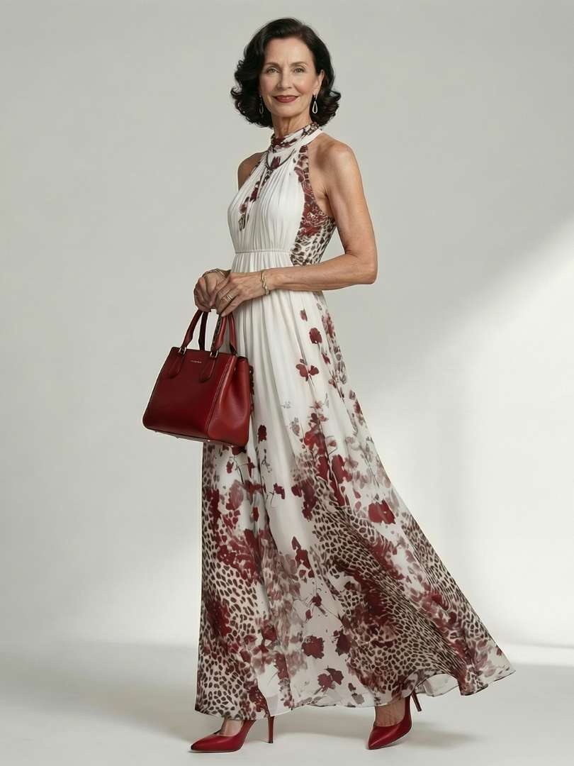 AGATHE | ROBE MAXI PLISSÉE BLANCHE ORLUNE