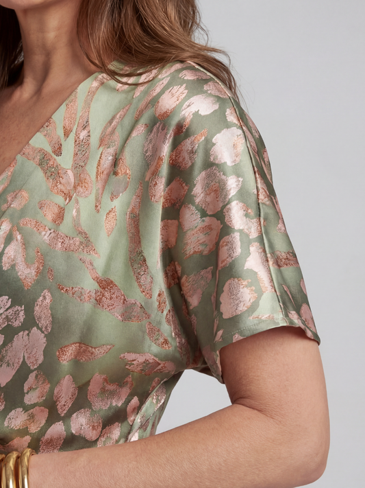 JOSÉPHINE | ROBE MIDI À IMPRIMÉ ABSTRAIT CORALIE