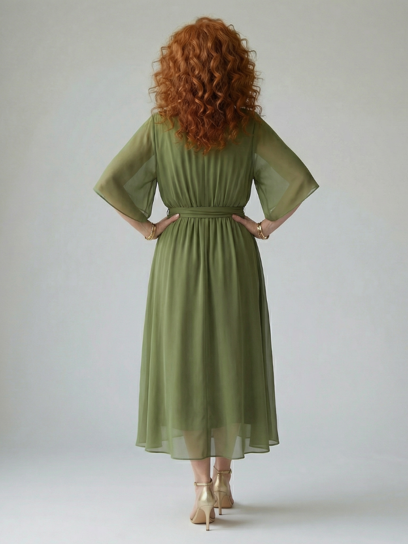 ANAÏS | ROBE MIDI DRAPÉE ELRIC