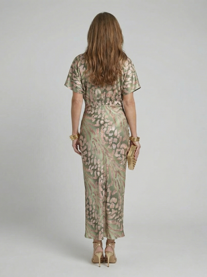 JOSÉPHINE | ROBE MIDI À IMPRIMÉ ABSTRAIT CORALIE