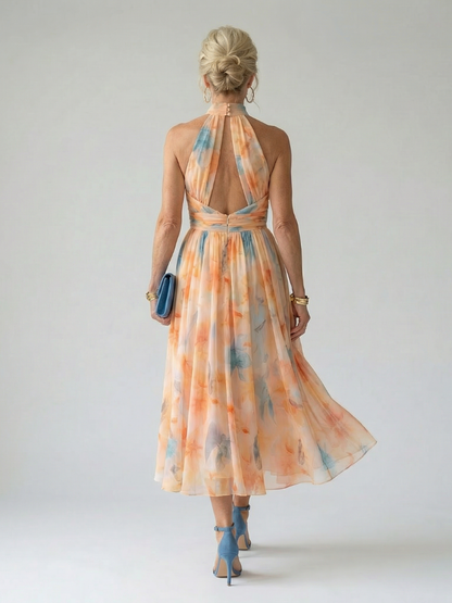 COLETTE | ROBE MIDI À COL HALTER DOUX ELIN