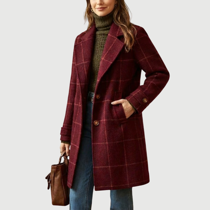 LILOU | MANTEAU À CARREAUX CLASSIQUE