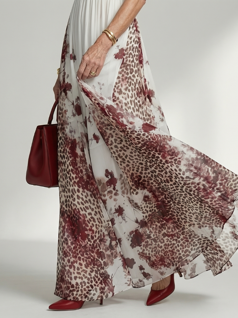 AGATHE | ROBE MAXI PLISSÉE BLANCHE ORLUNE