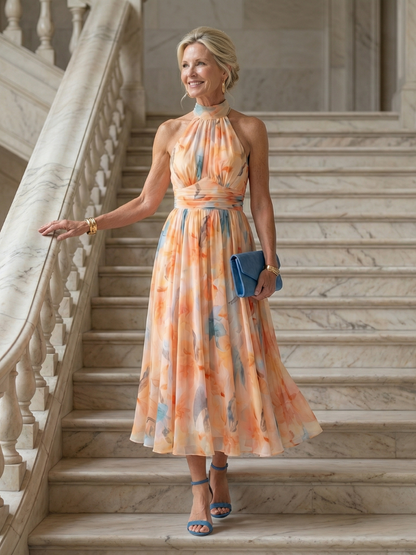 COLETTE | ROBE MIDI À COL HALTER DOUX ELIN
