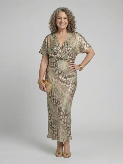 JOSÉPHINE | ROBE MIDI À IMPRIMÉ ABSTRAIT CORALIE