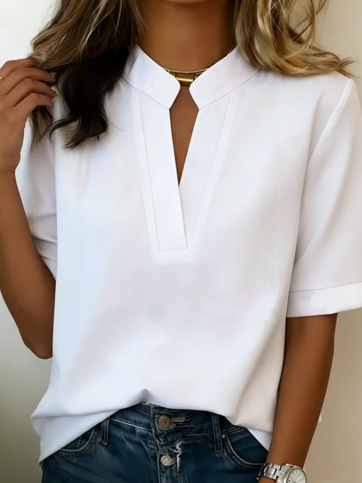 YVETTE | BLOUSE CHIC À COL EN V