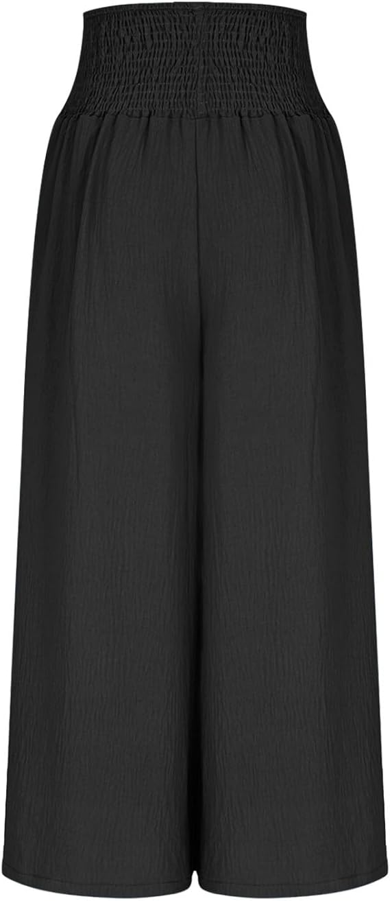 JULIE | PANTALON LARGE POUR FEMME AVEC TAILLE SMOCKÉE