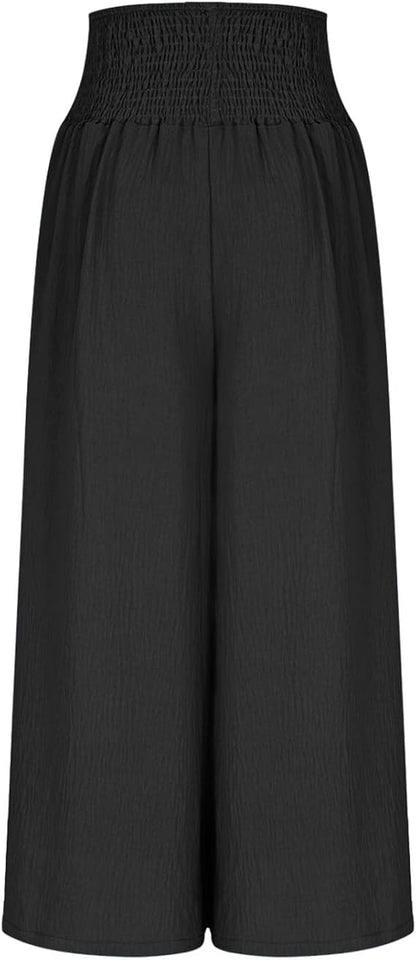 JULIE | PANTALON LARGE POUR FEMME AVEC TAILLE SMOCKÉE