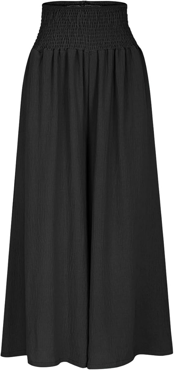 JULIE | PANTALON LARGE POUR FEMME AVEC TAILLE SMOCKÉE