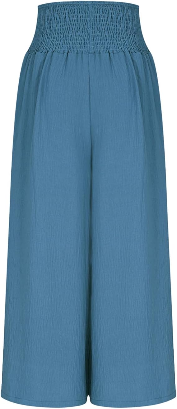 JULIE | PANTALON LARGE POUR FEMME AVEC TAILLE SMOCKÉE