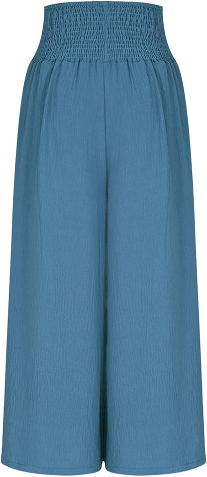 JULIE | PANTALON LARGE POUR FEMME AVEC TAILLE SMOCKÉE
