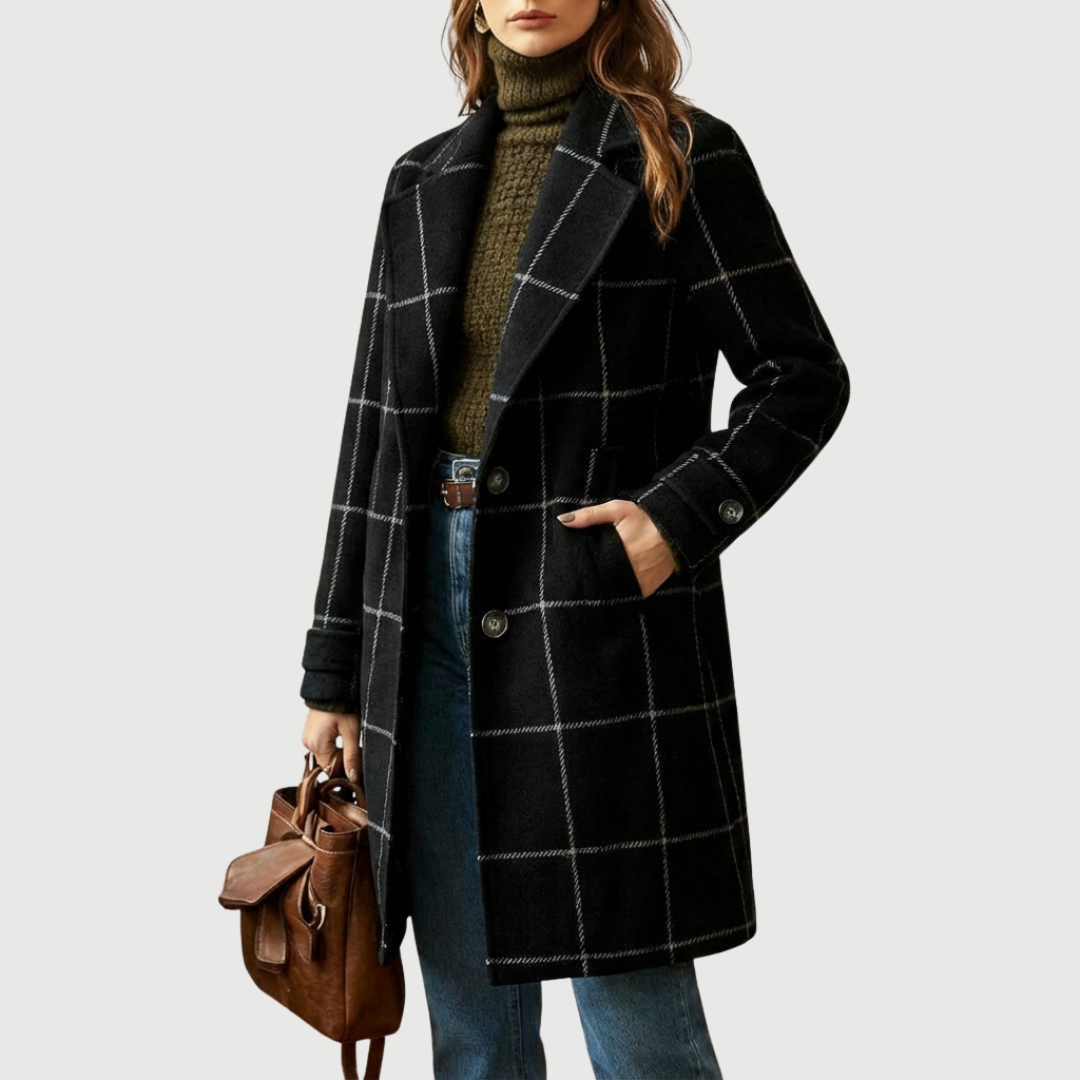 LILOU | MANTEAU À CARREAUX CLASSIQUE