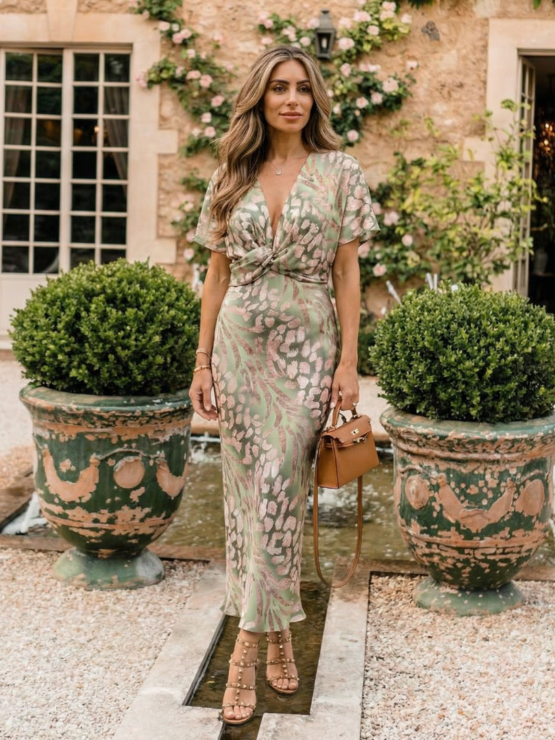 JOSÉPHINE | ROBE MIDI À IMPRIMÉ ABSTRAIT CORALIE