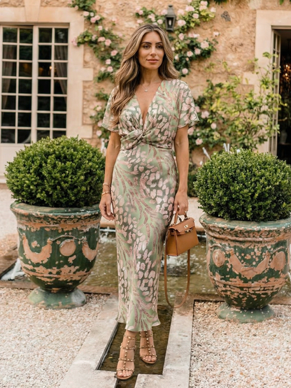 JOSÉPHINE | ROBE MIDI À IMPRIMÉ ABSTRAIT CORALIE