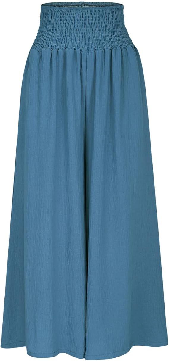 JULIE | PANTALON LARGE POUR FEMME AVEC TAILLE SMOCKÉE