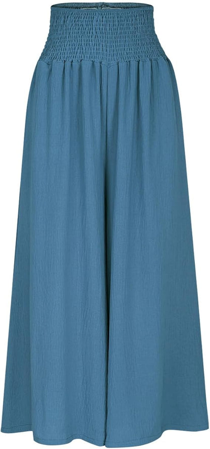 JULIE | PANTALON LARGE POUR FEMME AVEC TAILLE SMOCKÉE