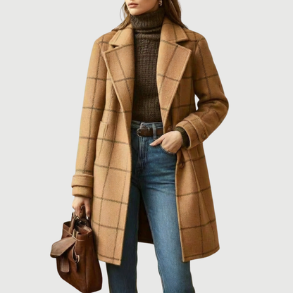 LILOU | MANTEAU À CARREAUX CLASSIQUE
