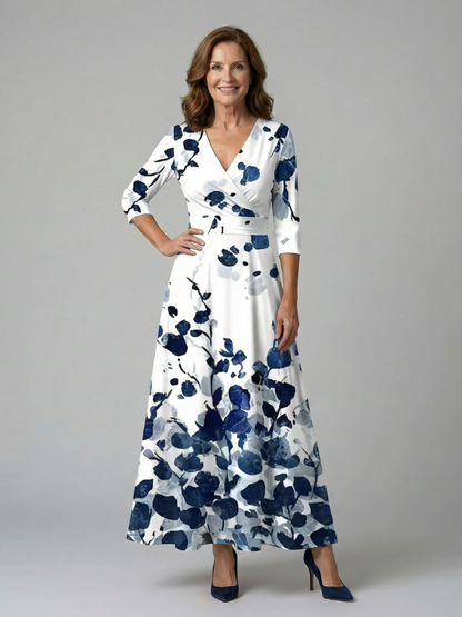 LAURA | ROBE MIDI CROISÉE À COL CELINE