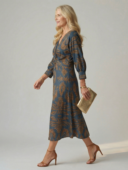 PAULINE | ROBE MIDI WRAP NATURELLE LUNE